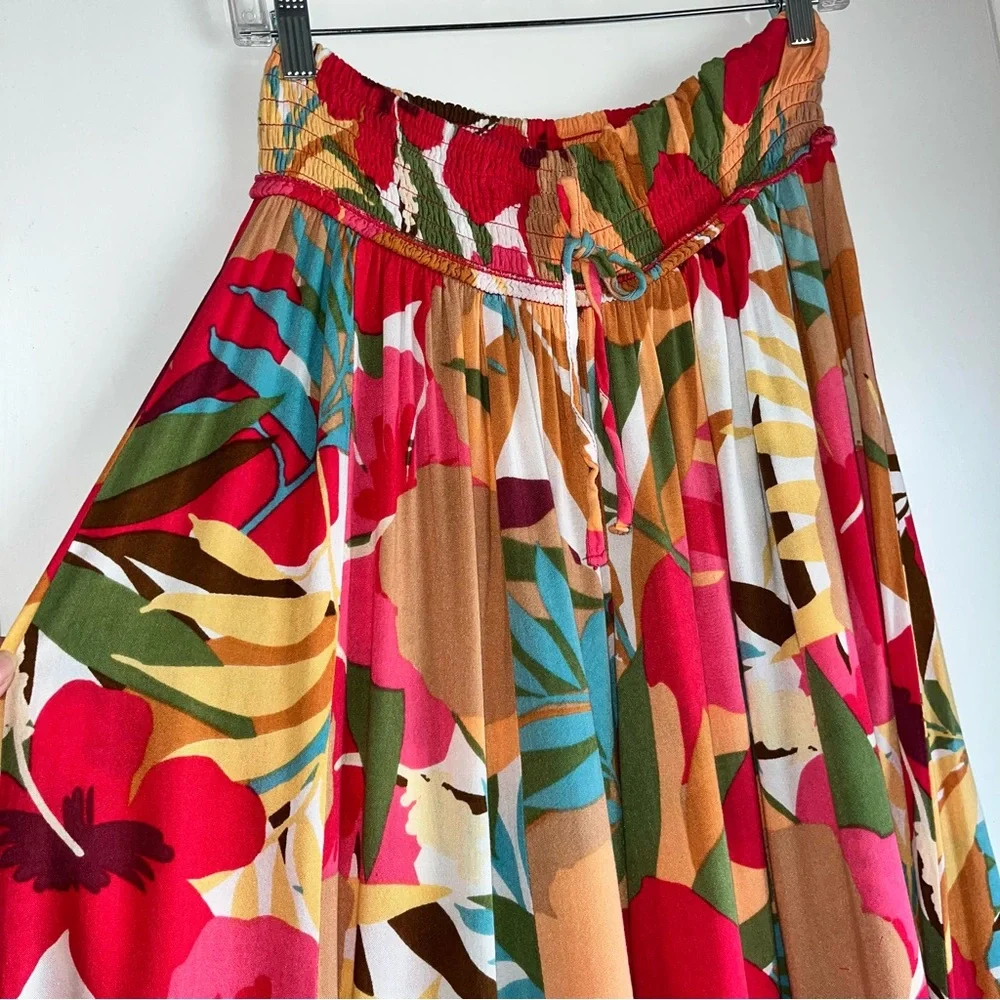 True Destinations Palazzo Pants Ankle Length Resortwear Tropical Print - Picture 4 of 10